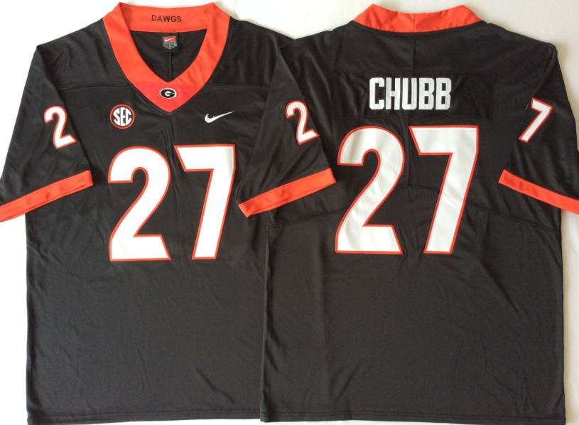 NCAA Men Georgia Bulldogs Black #27 CHUBB